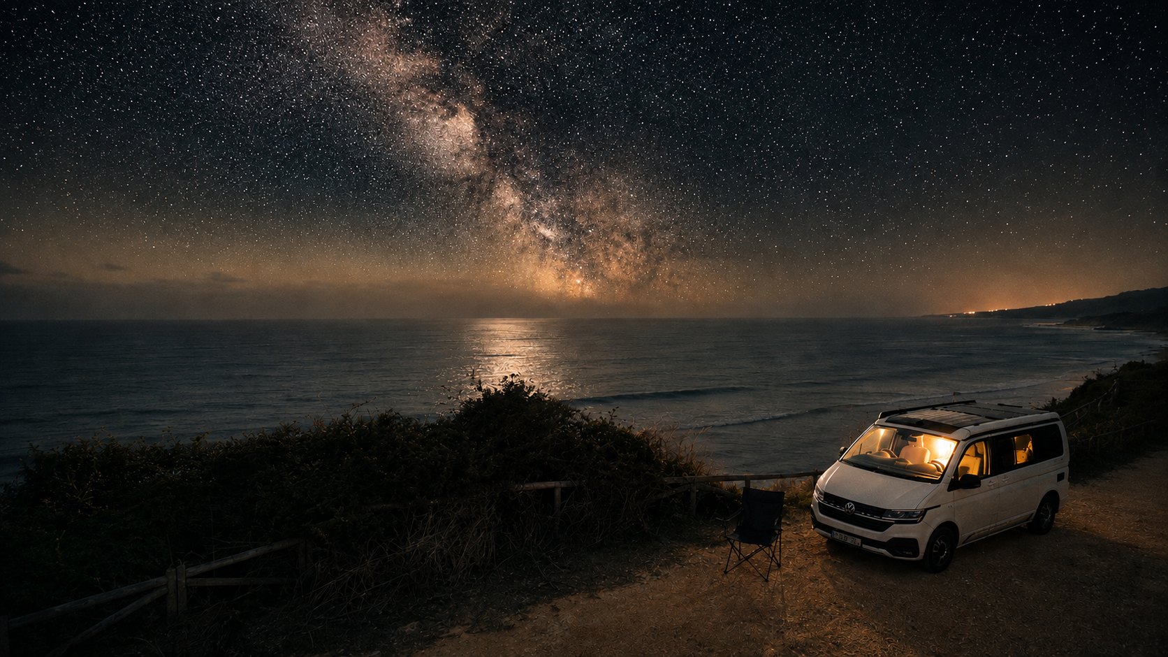Sternenhimmel über Herbie an der Atlantikküste